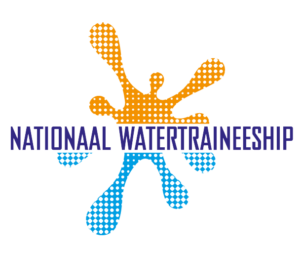 Logo watersplash orange and blue with company name